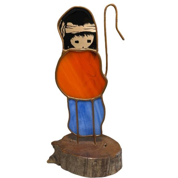 Ted DeGrazia Signed Native American Stained Glass Art Sun Catcher Figurine Decor - Picture 6 of 7